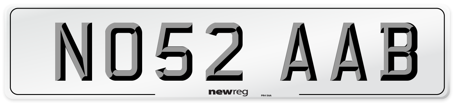 NO52 AAB Number Plate from New Reg